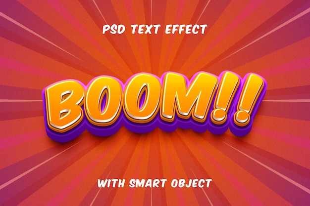 PSD comic boom text effect style template design