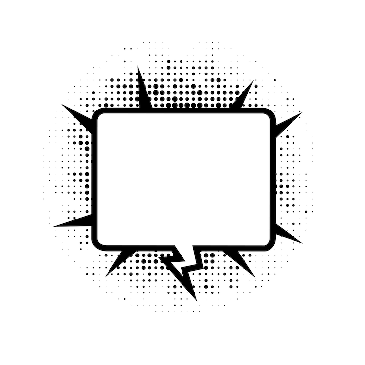 PSD comic bubbles element isolated