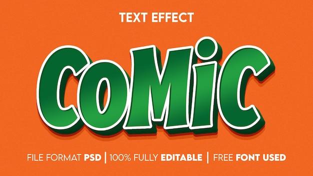 Comic editable text effect