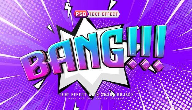 PSD comic explosion cartoon editable text effect