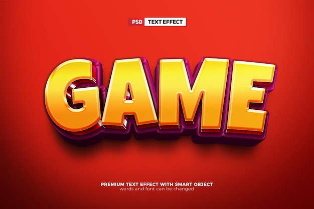 Comic game cartoon 3d editable text effect mockup