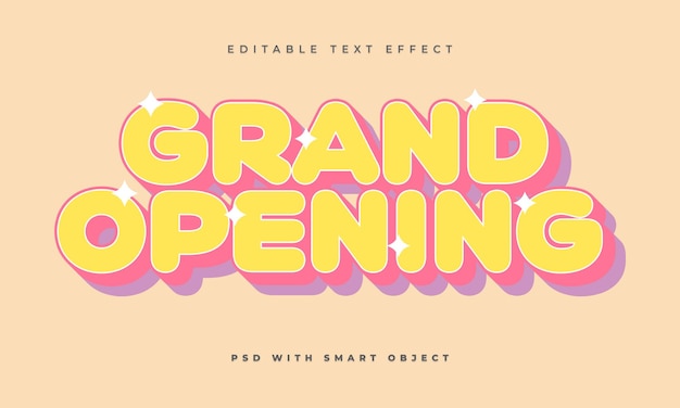 Comic Grand opening bewerkbare teksteffectsjabloon