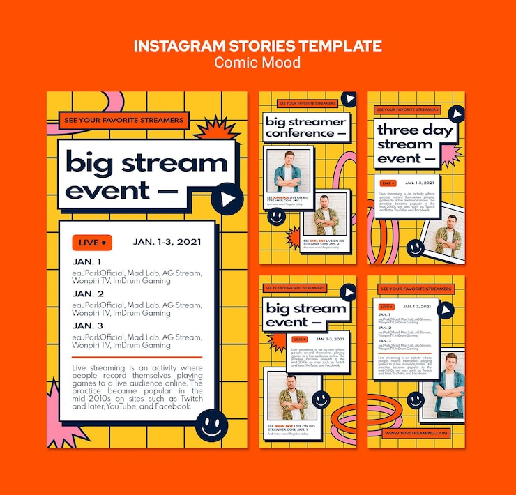 PSD 만화 분위기 instagram 이야기 템플릿