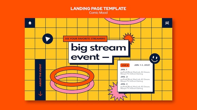 Comic mood landing page template