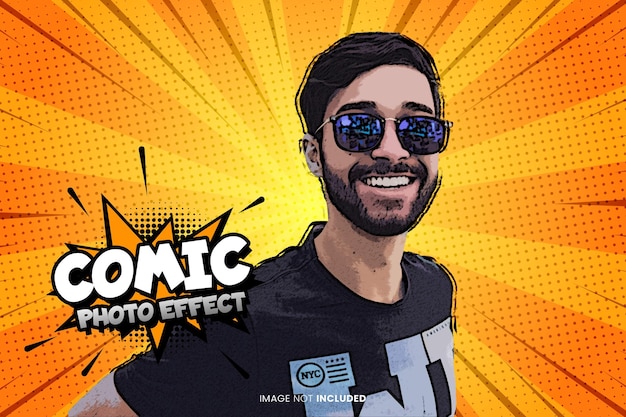 comic photo effect psd