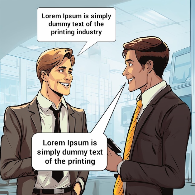 PSD comic script carattere illustrazione di corporate business collaboratori concetto di comunicazione file psd