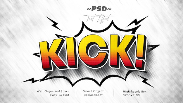 PSD comic style cartoon 3d text effect