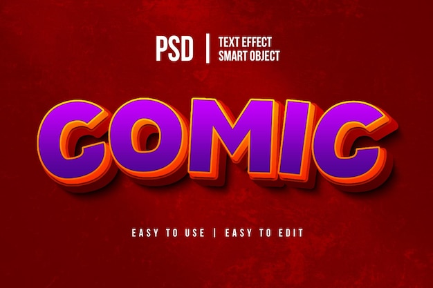 comic style text effect template