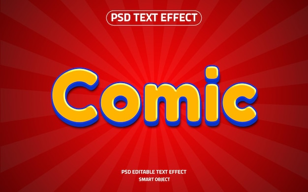 Comic text effect 3d logo mockup