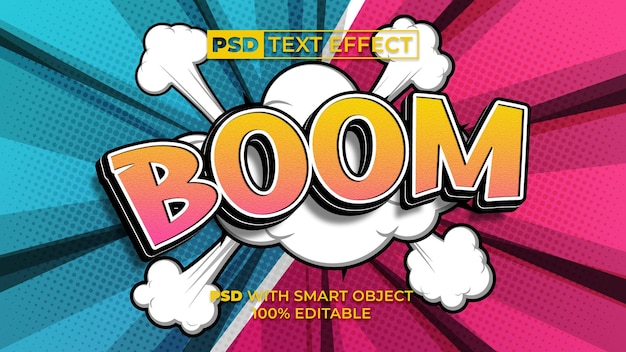 PSD comic text effect boom style editable text effect