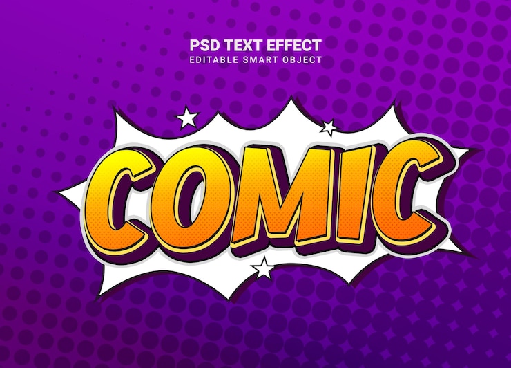 PSD comic text style effect