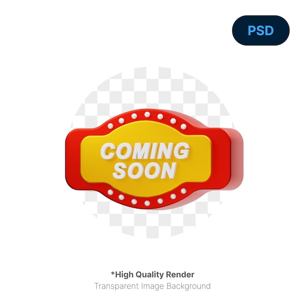 PSD coming soon badge 3d icon premium psd