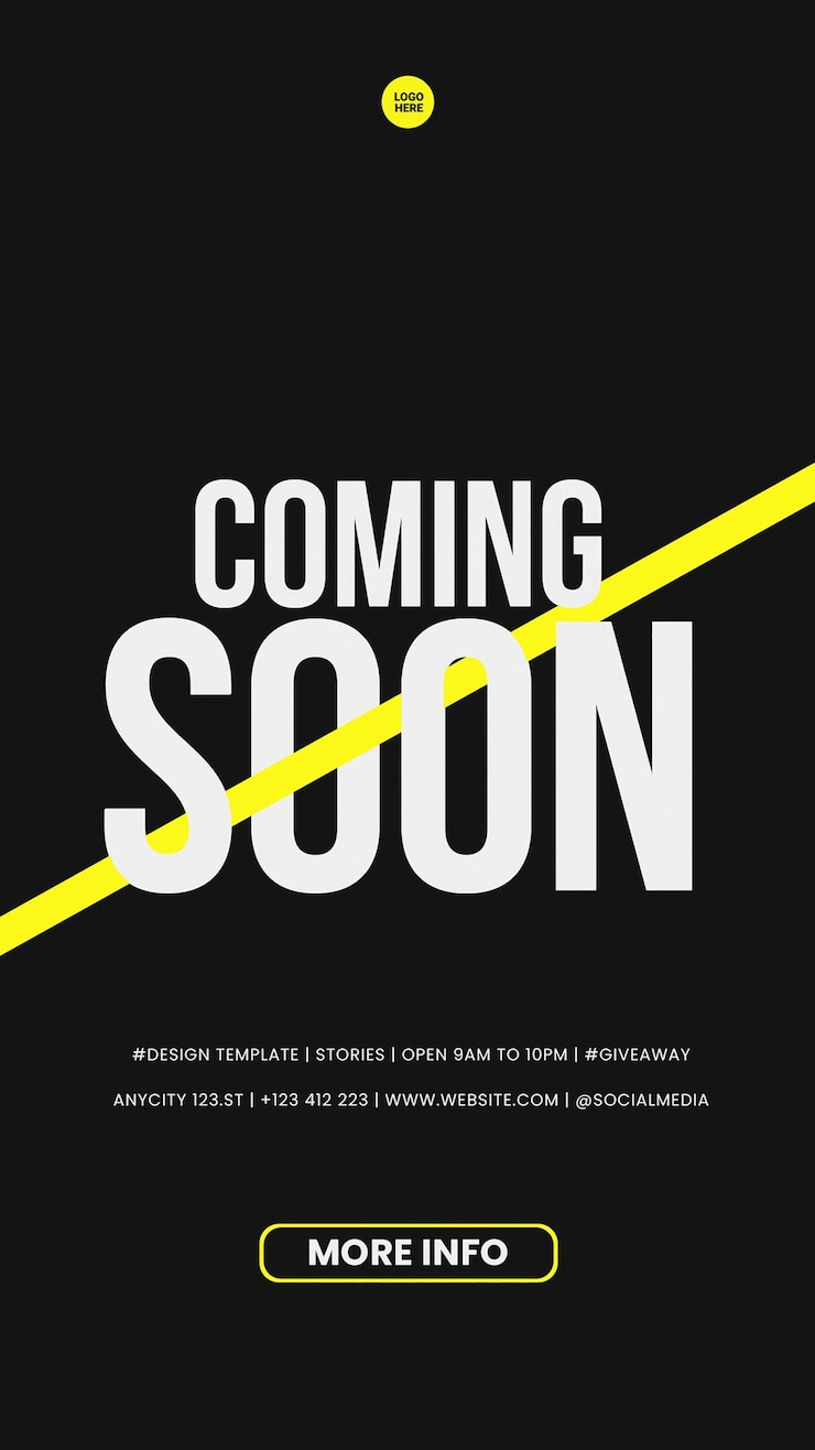 PSD coming soon instagram stories template psd design social media banner theme black