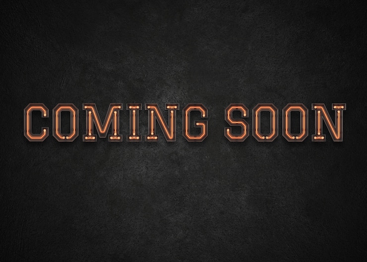 PSD coming soon neon sign