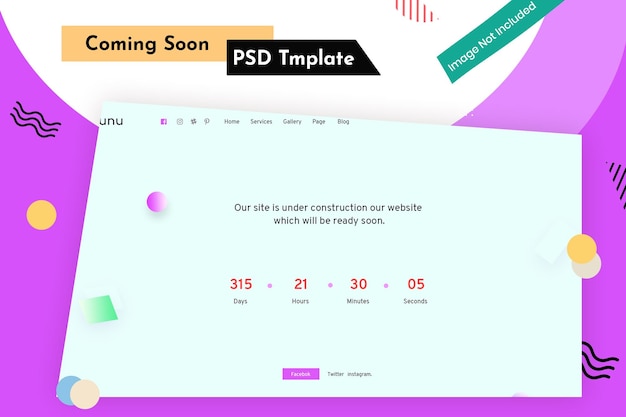 PSD coming soon page design for template
