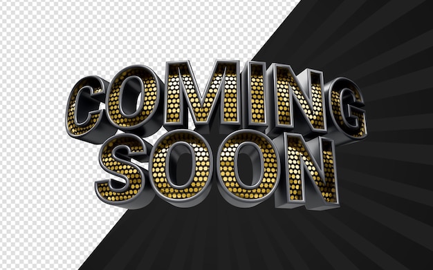 PSD coming soon sale banner template on dark background 3d render concept for promotion