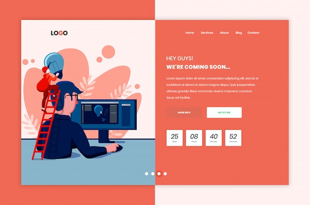 PSD coming soon template page design