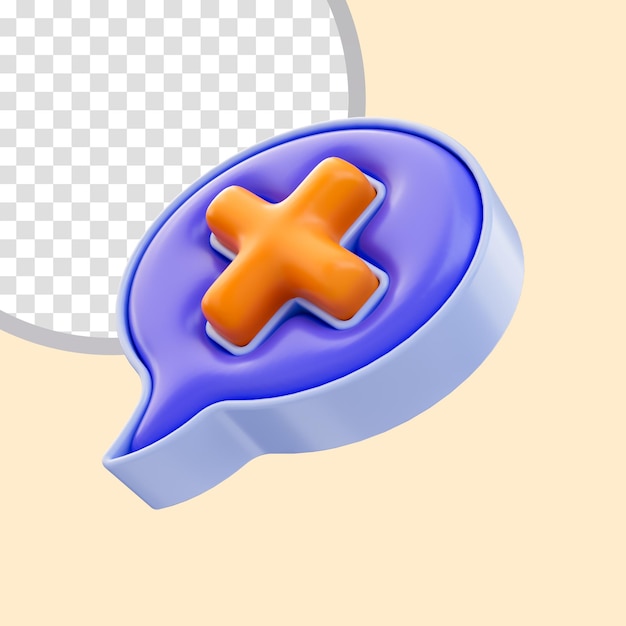 comment cross icon 3d render concept for wrong communication false information contain