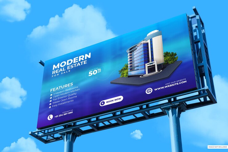 PSD commercial billboard mockup display outdoor design