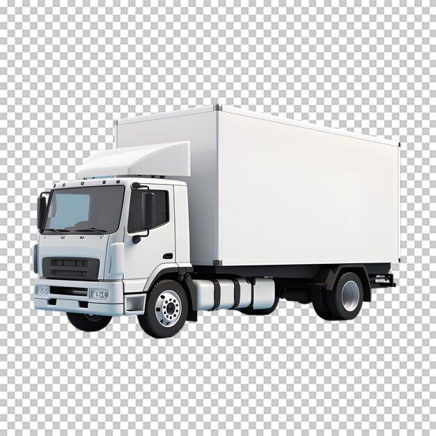 PSD commercial delivery truck isolated transparent background