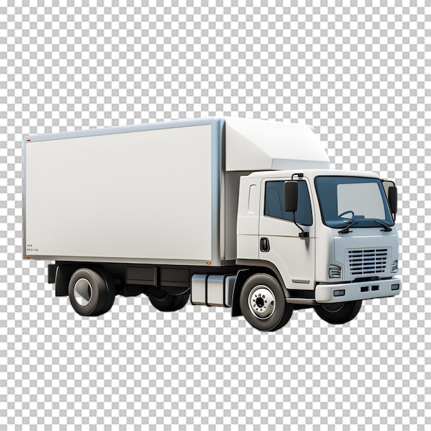 PSD commercial delivery truck isolated transparent background