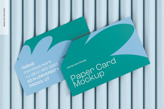 PSD commercial paper cards mockup top view