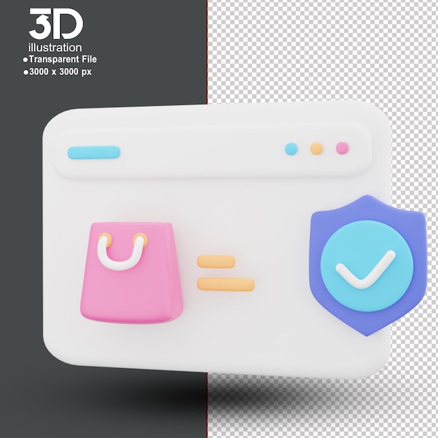 Commercially ECommerce 3D Icon Web Shopb High Resolution PNG