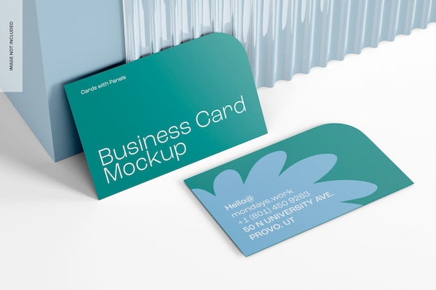 Commerciële visitekaartjes mockup staan en vallen