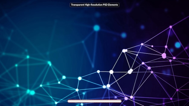 Concetto di rete di comunicazione su sfondo scuro con punti luminosi