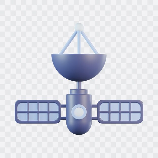 PSD communication satellite 3d icon