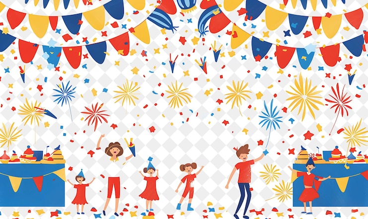 PSD バスティルの日を祝うために集まるコミュニティ d 世界のフラットイラストフェスティバル