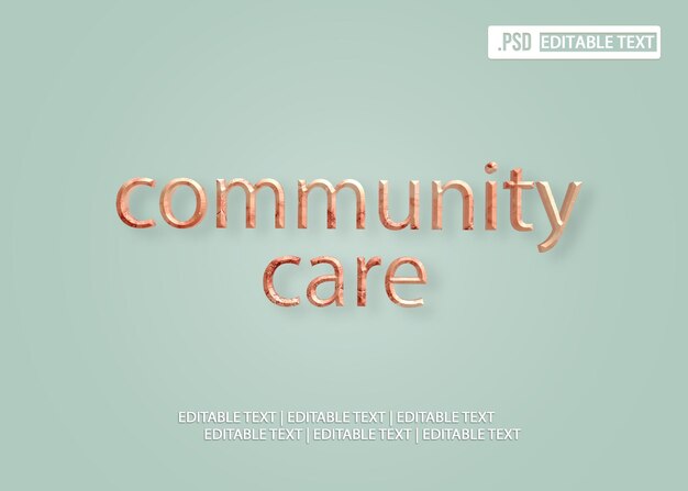 PSD community care text style effect