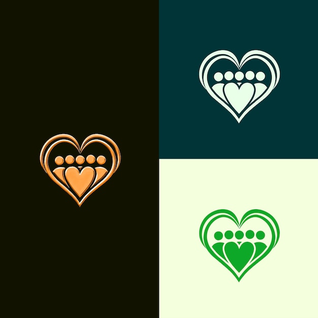 community involvement award logo with a group of people and creative and unique vector designs