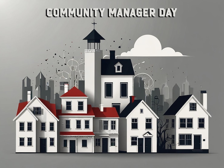 PSD community manager day background with editable file