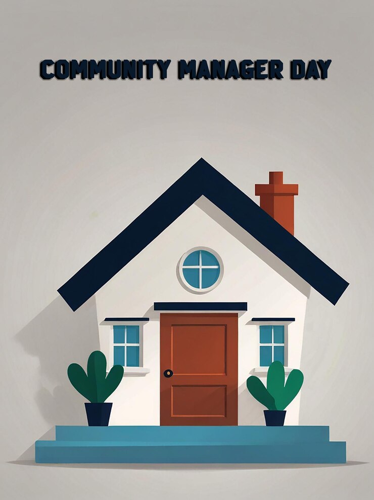 PSD community manager day background with editable file