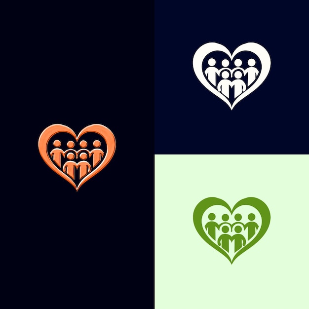 community service award logo with a group of people and a he creative and unique vector designs