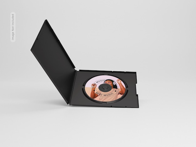 compact desk mockup with box