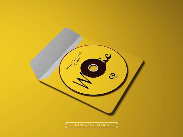 Compact disc with cover mockup