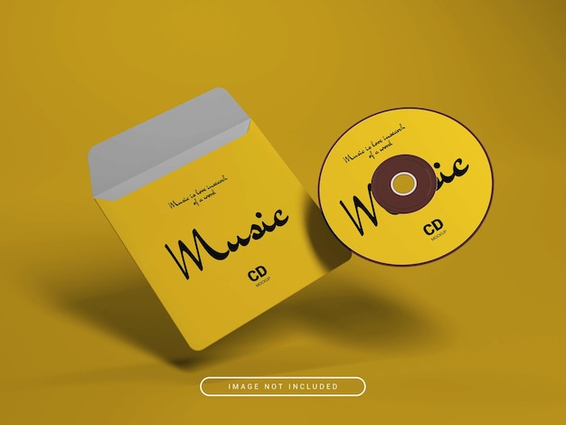 Compact disc with cover mockup