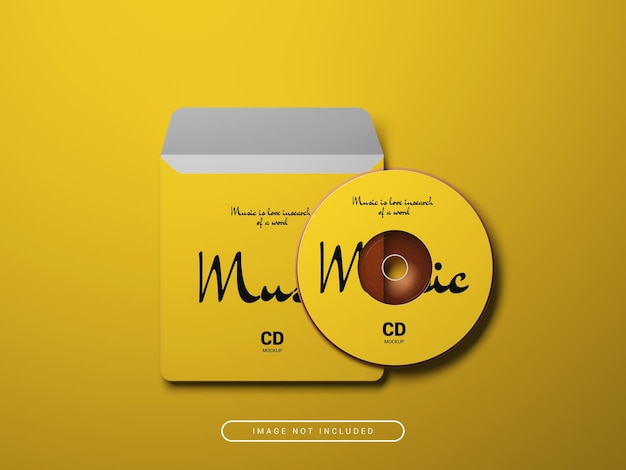 Compact disc with cover mockup