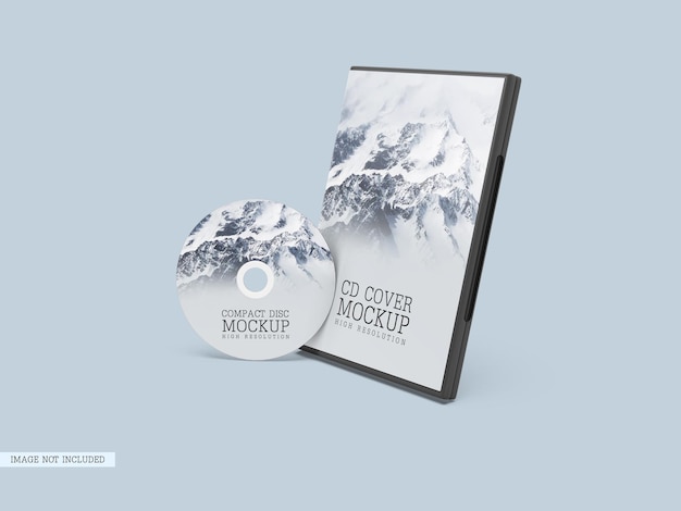 Compact disc with cover mockup