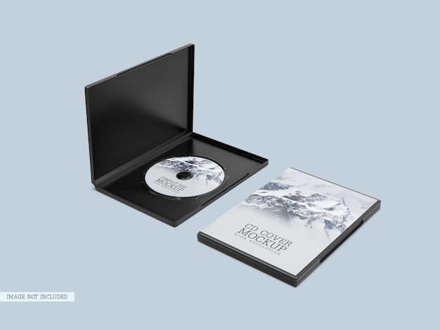 PSD compact disc with cover mockup