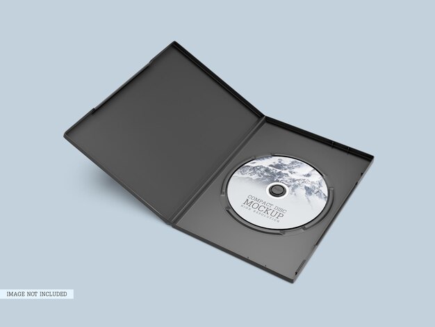 Compact disc with cover mockup