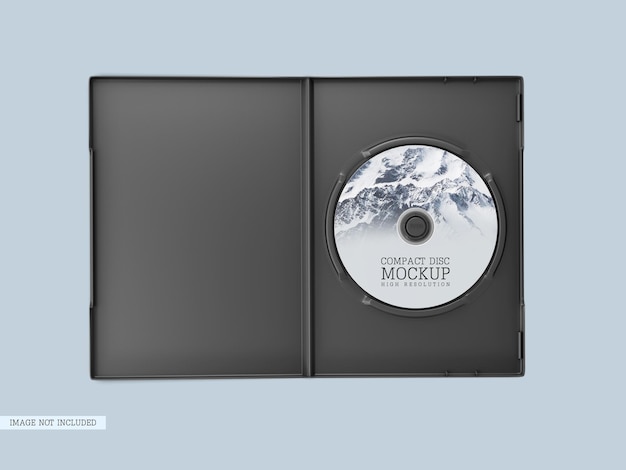 PSD compact disc with cover mockup