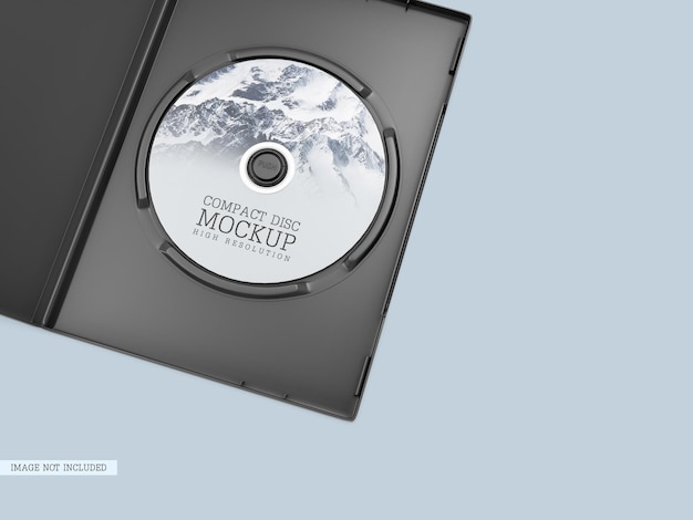 Compact disc with cover mockup