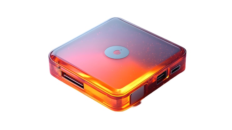 PSD compact orange tech gadget