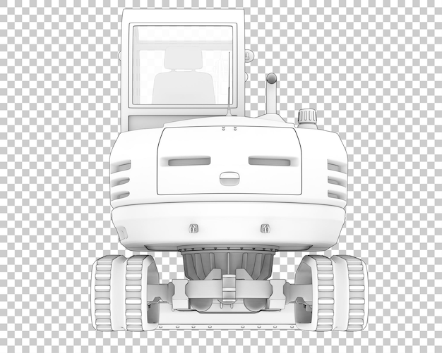 Compacte graafmachine op transparante achtergrond 3D-rendering illustratie