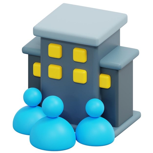 company 3d render icon illustration