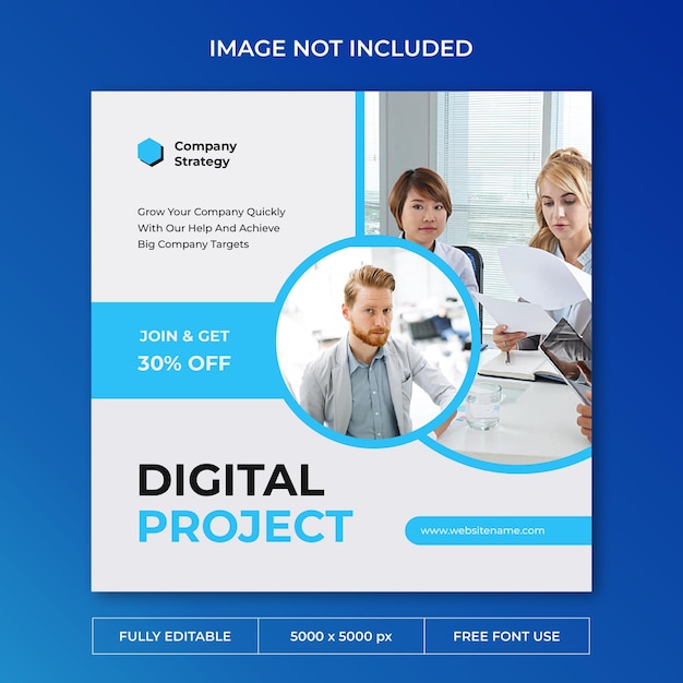 Company business strategy instagram post social media template