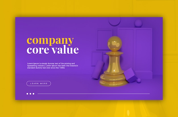 PSD company core value 3d illustration chess pawn